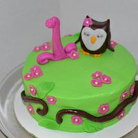 Owl 1st Birthday Cake + Smash Cake!