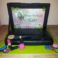 Laptop make up cake for Katy