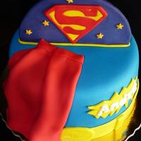 Cake double-sided - Superman and Spiderman