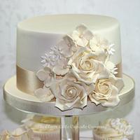 Ivory and White Wedding Cupcake Tower