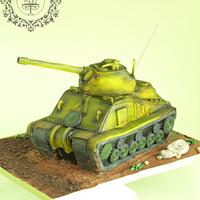 Sherman tank cake 