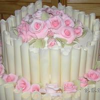 white chocolate cigarillos wedding cake 
