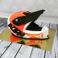 Motorcross 3D helmet cake,  tort kask ktm 