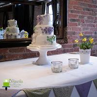 Buttons and gingham wedding cake
