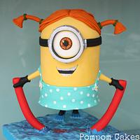 Minion with a swimming noodle and flippers