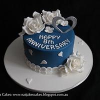 Rose and Heart Anniversary cake