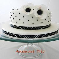 Anemone trio birthday cake
