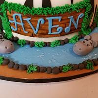Jungle Themed Birthday Cake