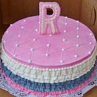 Ruffle Baby shower cake
