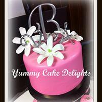 Wedding cake with handmade edible Tiare flowers