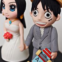 Rainbow "One Piece" Wedding Cake