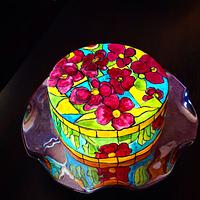 HandPainted Stain Glass Cake