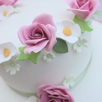 vintage roses confirmation cake 