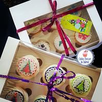 Bright Colours Christmas Cupcakes
