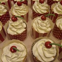 Cherry Bakewell Cupcakes.