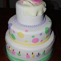 Clothesline Baby Shower Cake