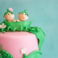 Two Peas In A Pod Baby Shower Cake