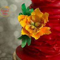 Engagement cake in red 