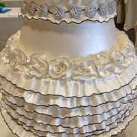 White and Black Wedding Cake