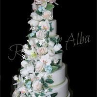 Flowers wedding cake