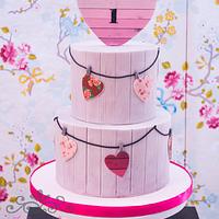 Pretty heart cake