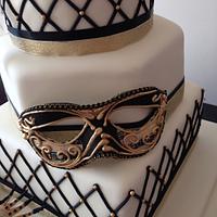 Masquerade wedding cake