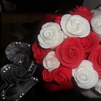 red and white rose