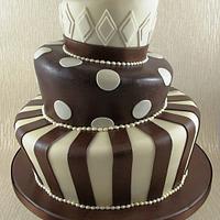Wonky Wedding Cake - Chocolate and Ivory