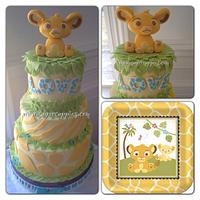 Simba Baby Shower Cake