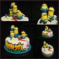 Cake with Minions and Graffiti