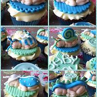 Baby shower baby cupcakes