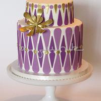 Graphic Purple Cake with Gold