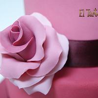 dark pink wedding cake