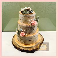 Weddingcake in woodstyle