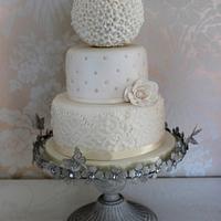 Small lace wedding cake