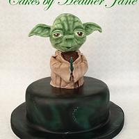 Star wars Yoda Cake with light sabre ;)