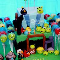 Angry Birds Cake for my son's 5th Birthday!