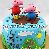 Peppa Pig muddy puddles cake