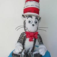 Happy birthday Dr. Seuss, Cat in the hat 3rd birthday cake