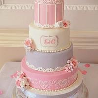Birdcage wedding cake 