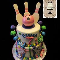 candy and bowling cake