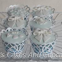 A baby boy cake & cupcakes 