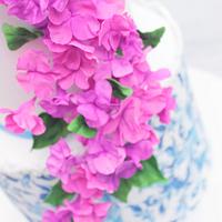 Fantasy bourganvillea flower cake 