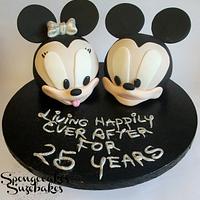 3D Mickey & Minnie 25 Year anniversary Cakes!