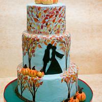 Fall Inspired Hand Painted wedding with Pumpkins