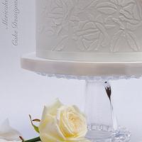 Pure white wedding cake