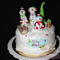 family fun snowman cake