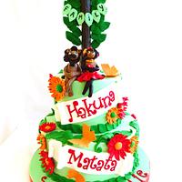 "Hakuna Matata" engagement cake with "The tree tutorial"