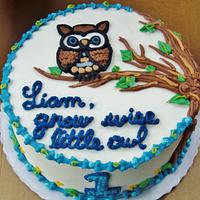 Little Owl buttercream layer cake