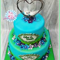 Flower aniversary cake